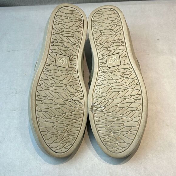 Spenco Parker Slip-On Shoes Leather Orthotic Sz 10D Oyster Lt Gray Stretch Panel - Picture 7 of 8